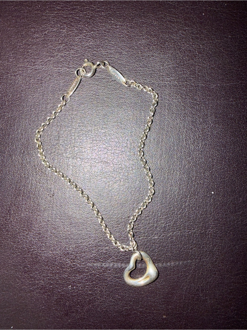 Tiffany & Co. Silver Open Heart Charm Bracelet - Silver
